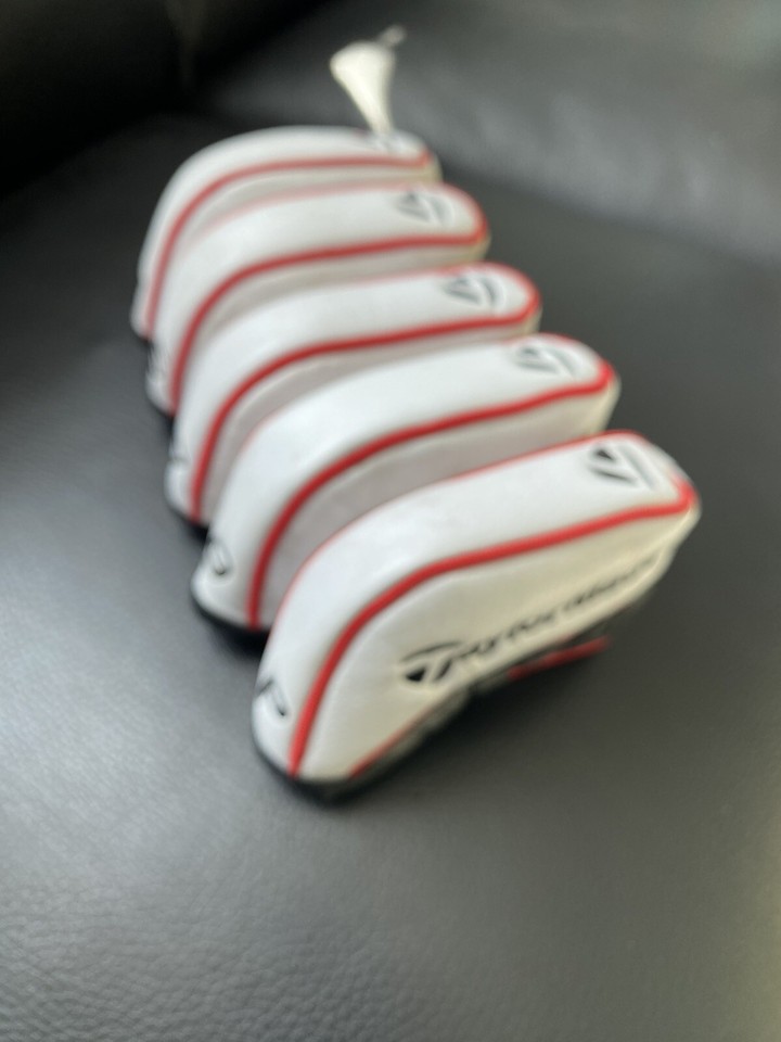 AWESOME CLASSIC TAYLORMADE IRON HEAD COVERS VINYL/LEATHER STEALTH 4 5 7