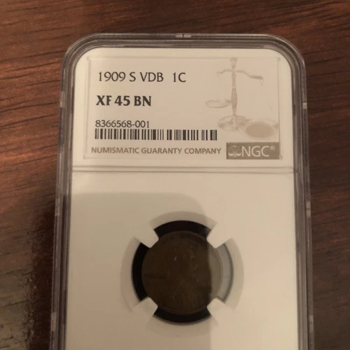 1909-S VDB Lincoln Wheat Cent. NGC Certified XF-45