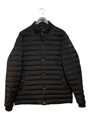 Moose Knuckles Leichte schwarze Daunenjacke mit Knöpfen 5705134785 25040416