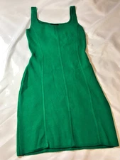 House of Harlow 1960 Green Corset Compression Knit Mini Dress, sz M, VGUC