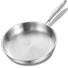 Tri-Ply Stainless Steel Skillet, 9 inch Frying Pan, All Stove Compatible Up t