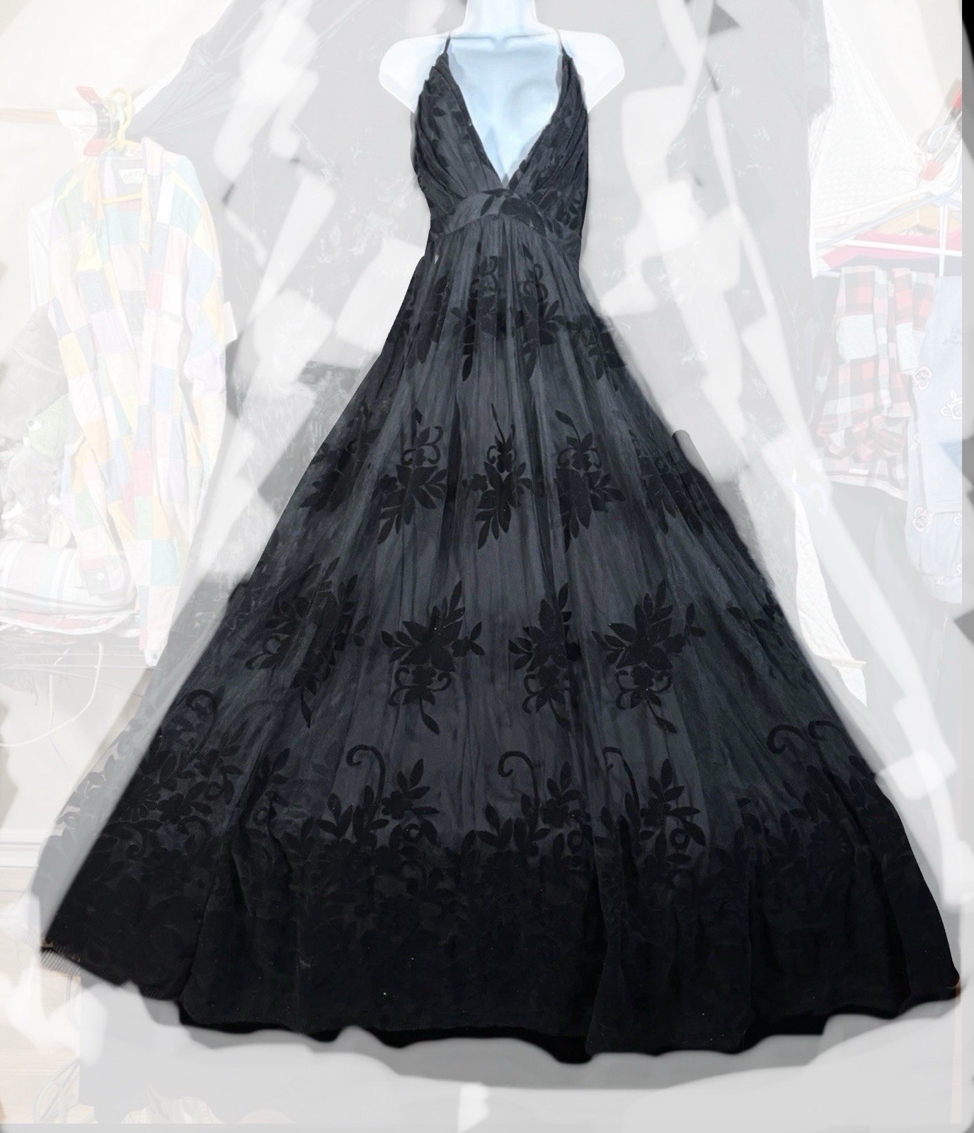 Windsor Black Dress Translucent Magical Night Garden Stevie Nicks Worthy size S