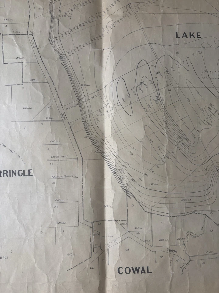 Vintage Contour Map - Lake Cowal Contour Plan -1963 - Image 4 of 4