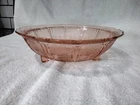 Vintage Jeanette Pink Depression Glass Cherry Blossom Serving Bowl 10" Footed