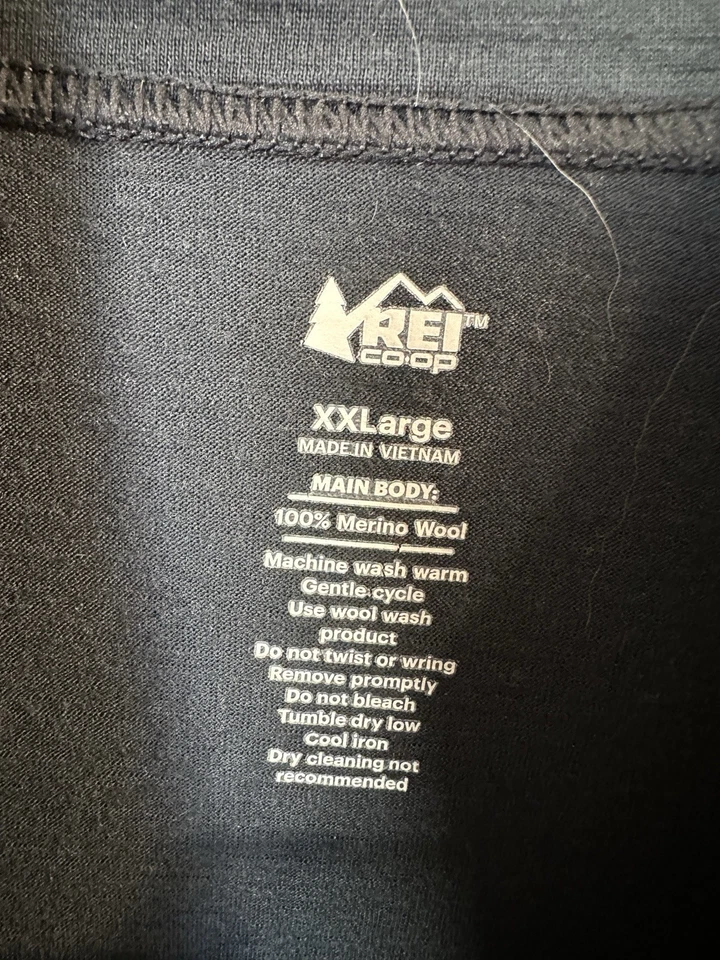 REI Co-op Men’s XXL 2XL Merino Wool 1/4 1/2 Zip Long Sleeve Pullover Base Layer - Image 3 of 4