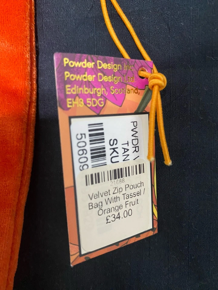 Powder Velvet Embroidered Zip Pouch Pomegranate - Image 3 of 4