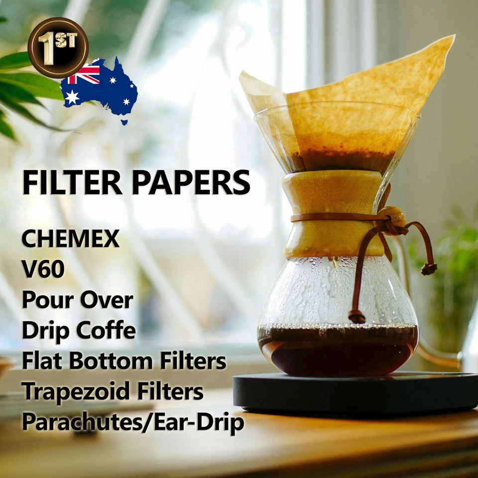 40-200 Pack Unbleached Coffee Filter Paper Chemex V60 Pour Over Brewer V01/02/U - image 3 of 4