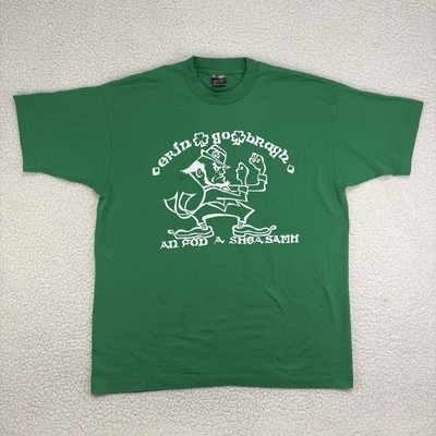 Notre Dame Fighting Irish Erin Go Bragh Vintage Single Stitch Tshirt XL Rare