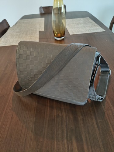 Louis Vuitton Damier Infini District PM Messenger Bag Gray Leather 