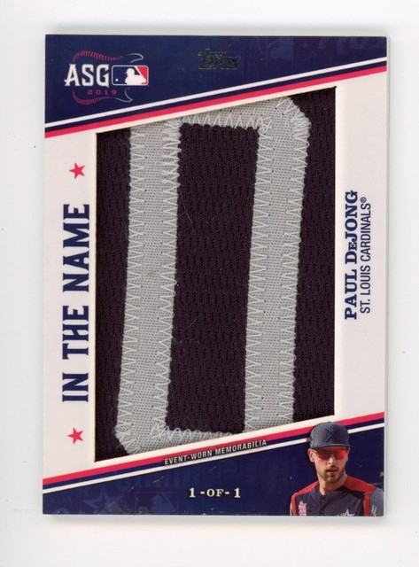 2020 Paul DeJong 1/1 All Star Patch Topps itn-pd Cardinals O
