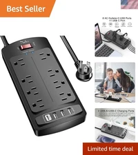 Surge Protector Power Strip with 8 AC Outlets and 4 USB Ports
