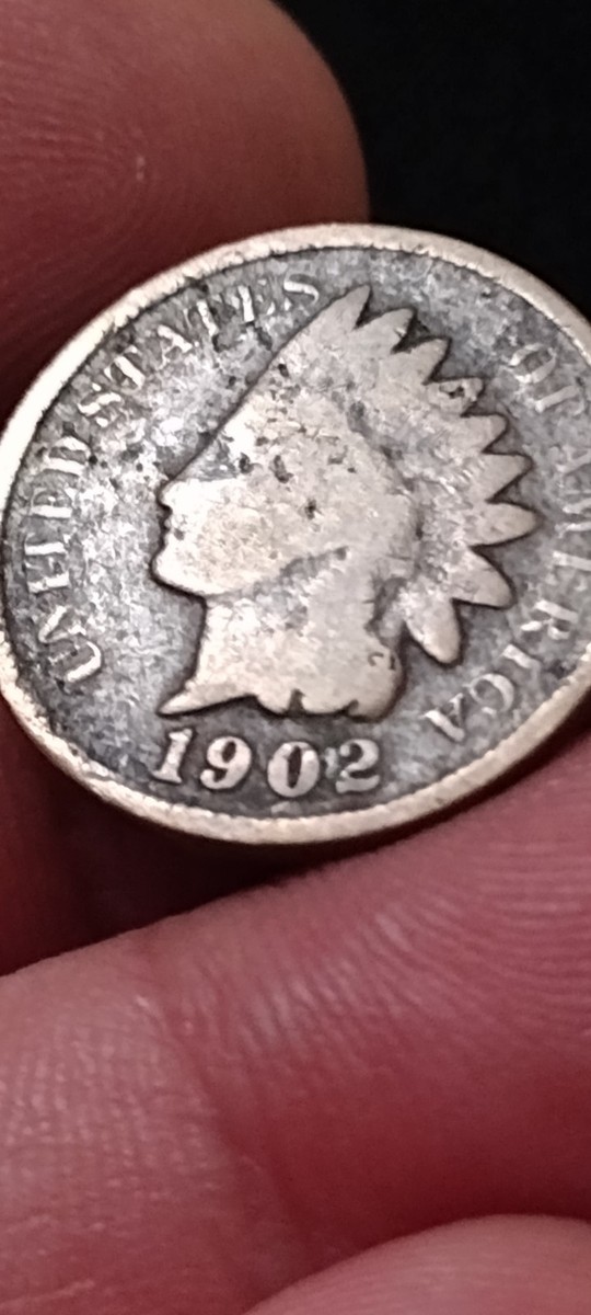Error Coin 1902/1 Indian Head Penny Eye Gouge 2 Over 1 Weighs 2.63