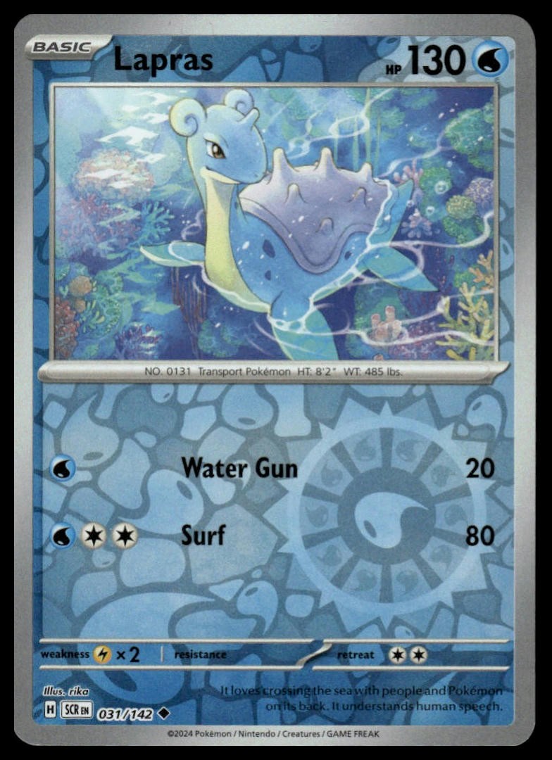 Lapras SV07: Stellar Crown #031/142 Reverse Holo NM