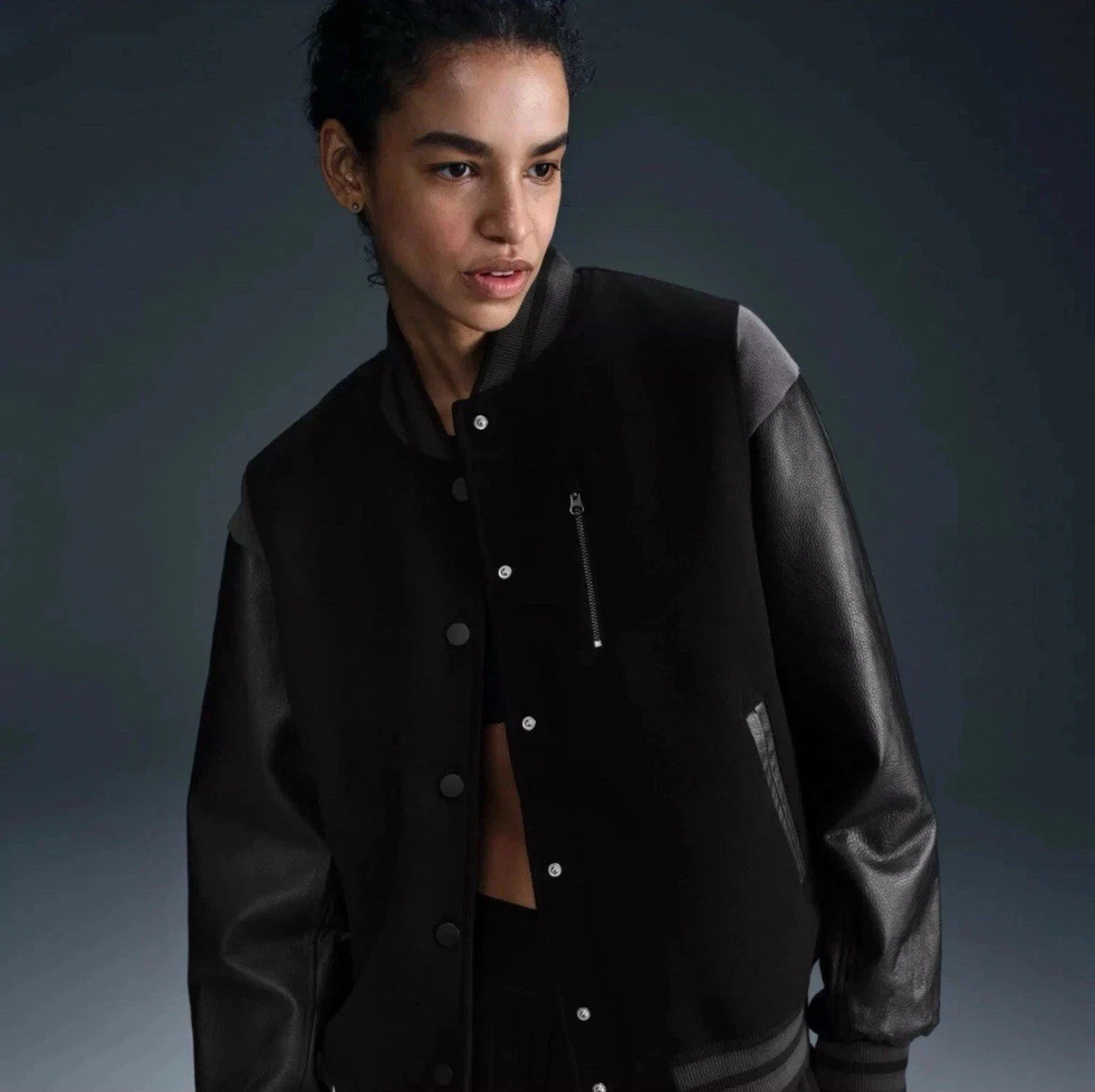 Nike Leather Outer Shell Black Coats, Jackets & Vests for Men for