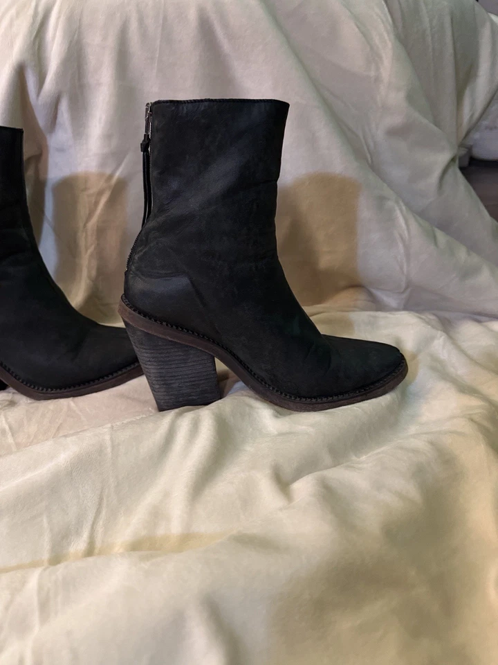 Botas Freebird Steven Rule Femininas 8 Marrom Couro Caubói Crocodilo Desgastado - Imagem 2 de 4