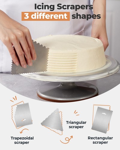 Aluminium Cake Turntable Set, Baking Tools with Revolving 12" Cake Stand for ... - Picture 4 of 6