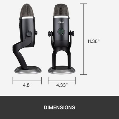 Yeti X USB Microphone - Blackout (988-000105) for Gaming
