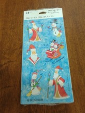 Vintage Hallmark Stickeroni Christmas Snowman  Santa Stickers New Sealed