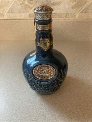 Pre 1973 Chivas Brothers Royal Salute 21 Yr Old Scotch Whiskey Bottle- 4/5 Quart