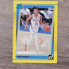 2021-22 Panini Donruss - Rated Rookie Tre Mann #218 Yellow Flood (RC)