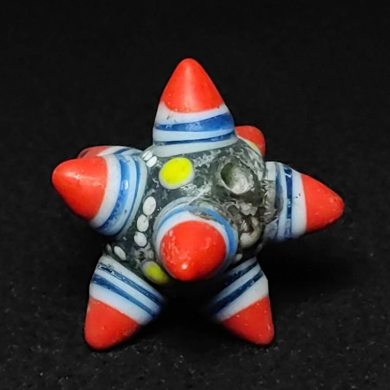 Antiguo collar colgante de cuentas de esmalte de colores chinos precioso ojo colección Foto 4 de 4