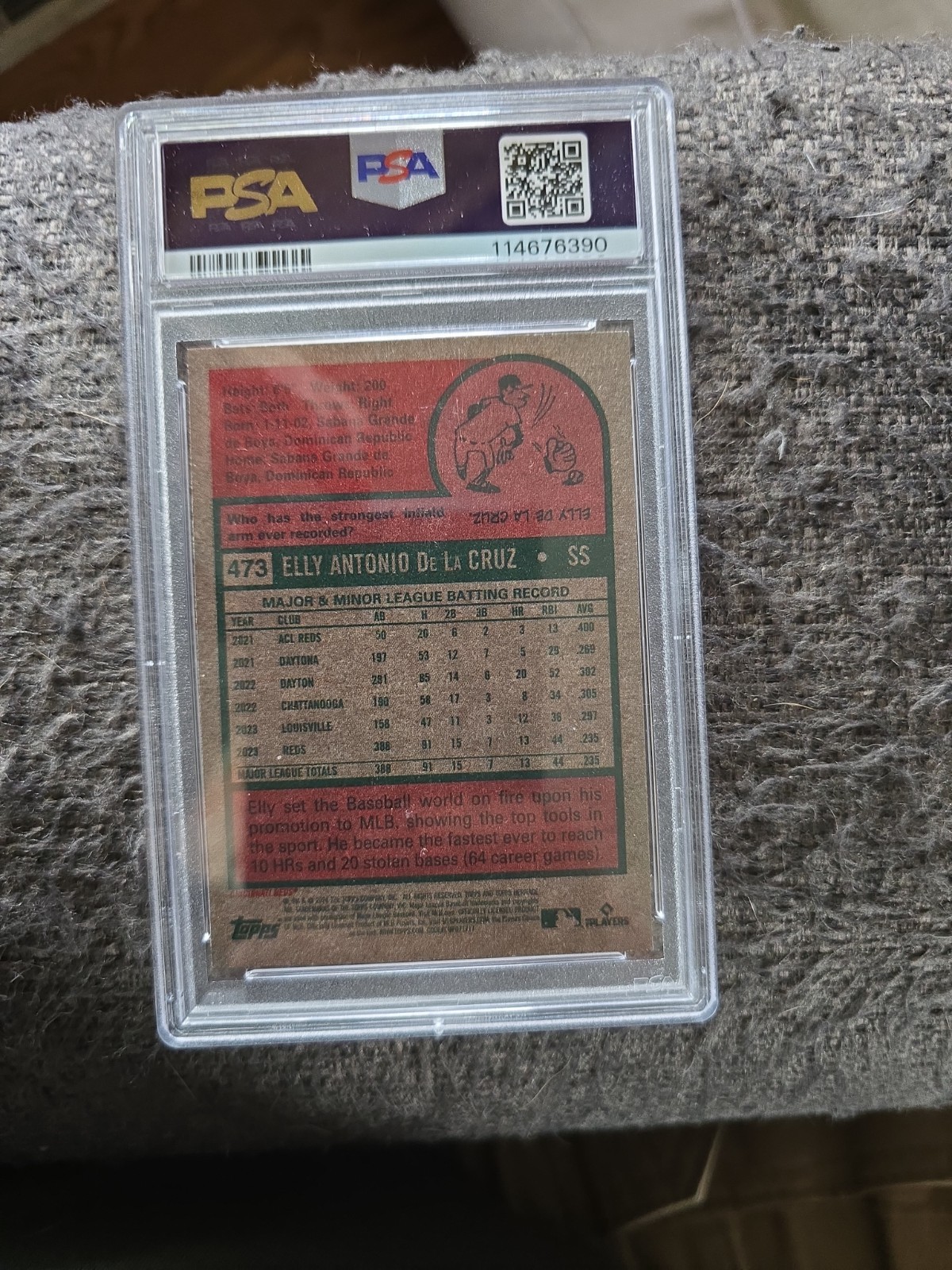 2024 Topps Heritage Elly De La Cruz PSA Mint 9 view 2
