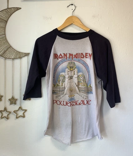 Iron Maiden Powerslave World Slavery Tour concert T 1980s vintage concert t-shirt, vintage, single stitch, B+ condition