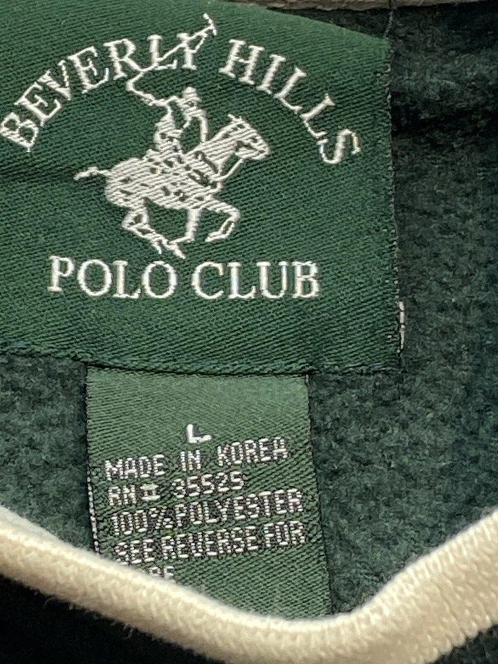 Винтажный 90-х Beverly Hills PoloClub толстовка Sport пуловер зеленый размер L вышитый - Изображение 4 из 4