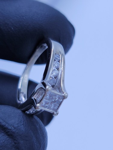 14k white gold diamond engagement ring size 4.5 - Picture 17 of 19