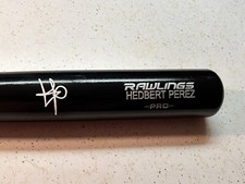 Autographed Rawlings Bat, Hedbert Perez with COA, Item 67