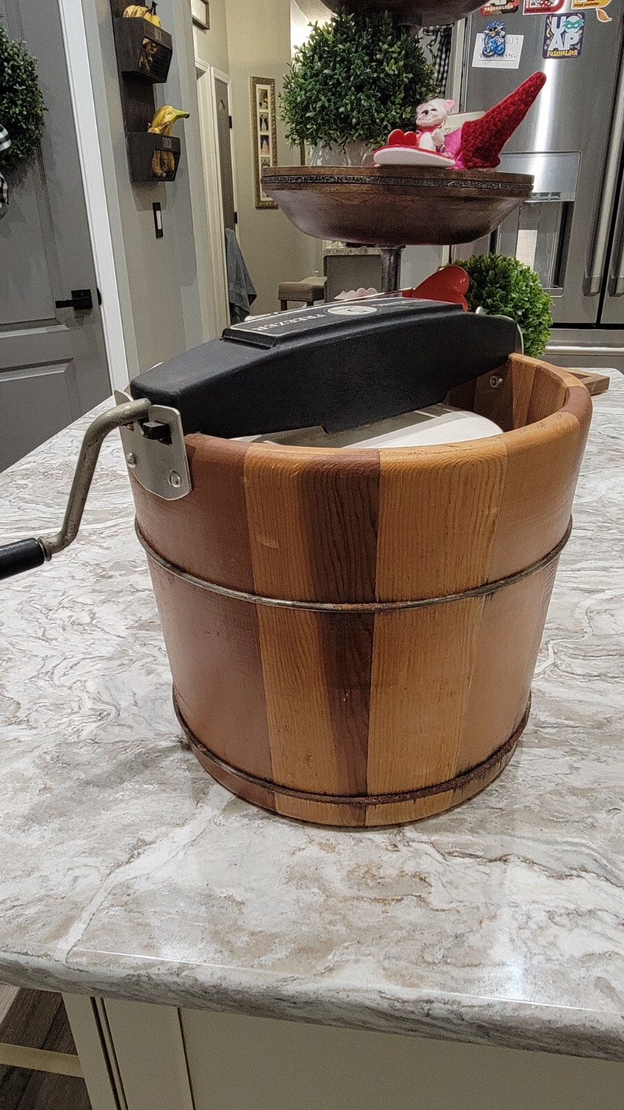 Vintage Wooden Sterling Freezer Ice Cream 5 quart hand crank Maker