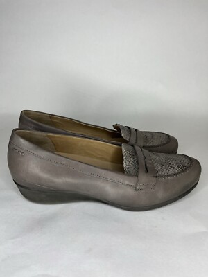 Ecco Shoes Loafers Slip Ons Wedge Heels Women Size 41 US 10