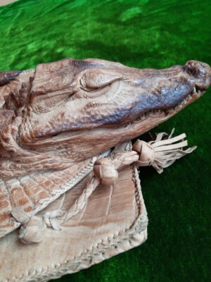 Una borsa in pelle di coccodrillo