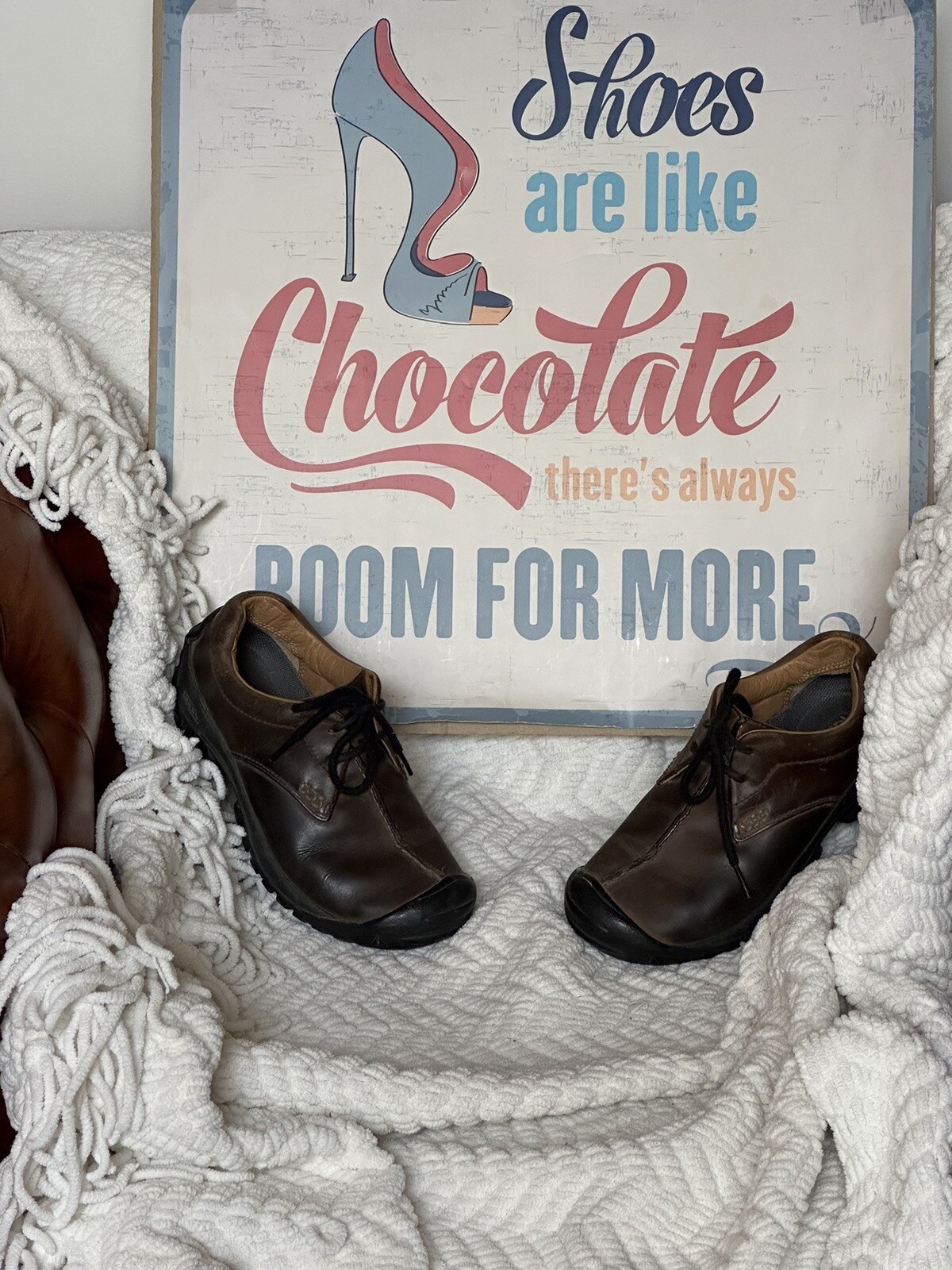 KEEN Punta bicicletta in pelle marrone Boston II escursionismo donna taglia 7 5 us 38 eu