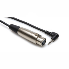 PAIR - Hosa XVM-110F Microphone Cable XLR3F to Right-angle 3.5 mm TRS, 10 ft.
