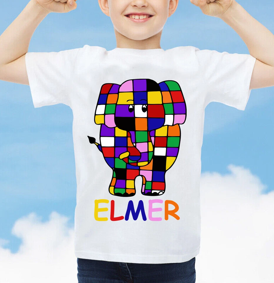 Book Day Kids Tshirt Unisex Elmer The Elephant 2025 Rainbow Funny T-Shirt Xmas