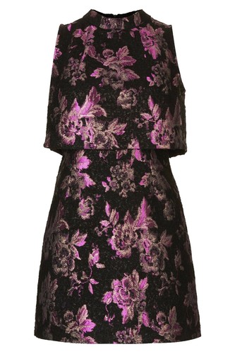 purple lace dress topshop Topshop Lace Insert Grown-On Shoulder Midi Dress in dusty lilac-Purple