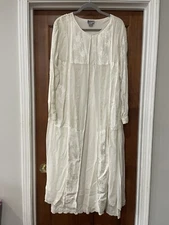 Vintage Raiment NY Rayon Embroidered Nightgown Boho Cottagecore Dress 1990s