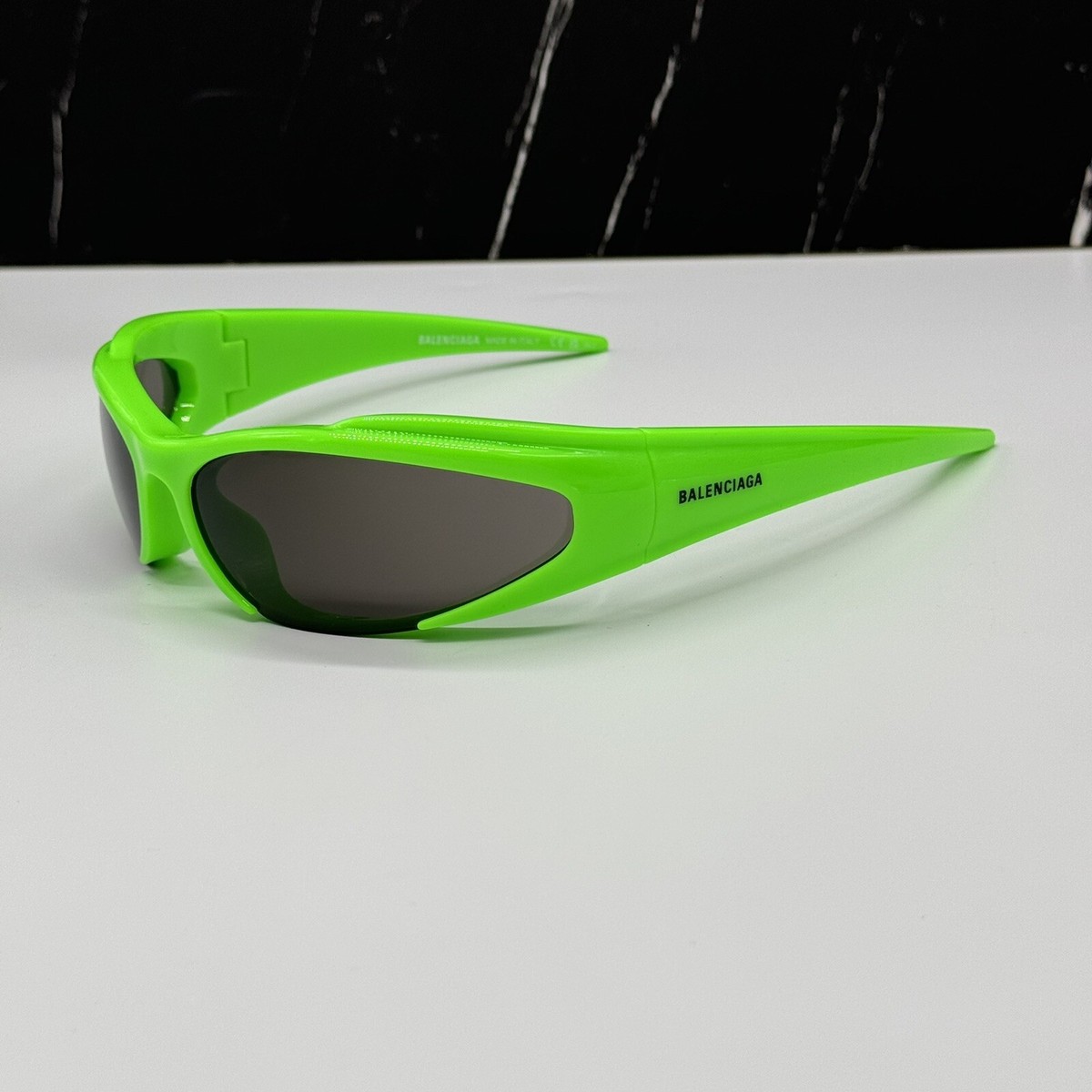 NEW BB0253S 005 BALENCIAGA GREEN GREY OVAL UNISEX BALENCIAGA