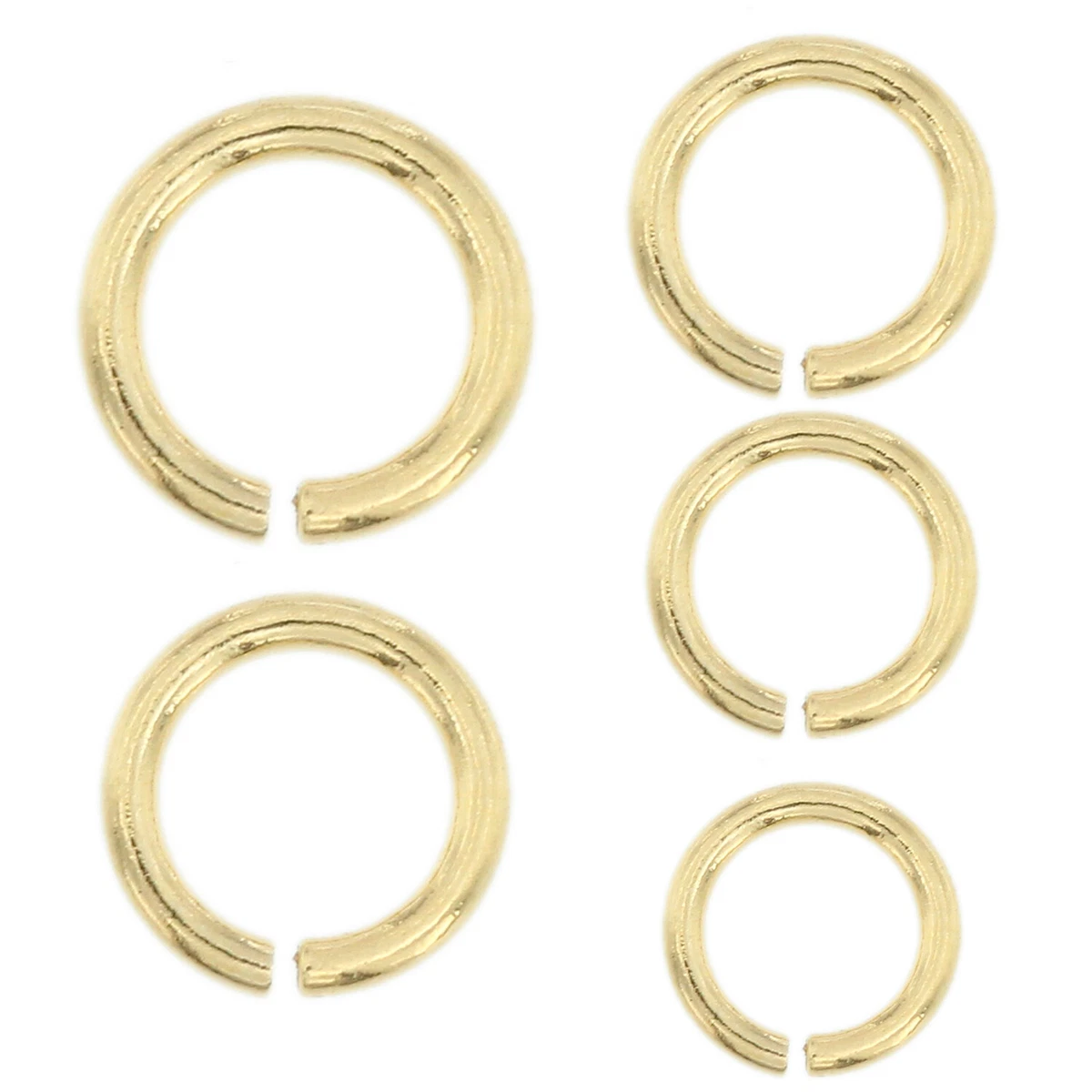 14K Solid Yellow Gold Jump Ring Round Open 2.5mm 6mm Chain End 1