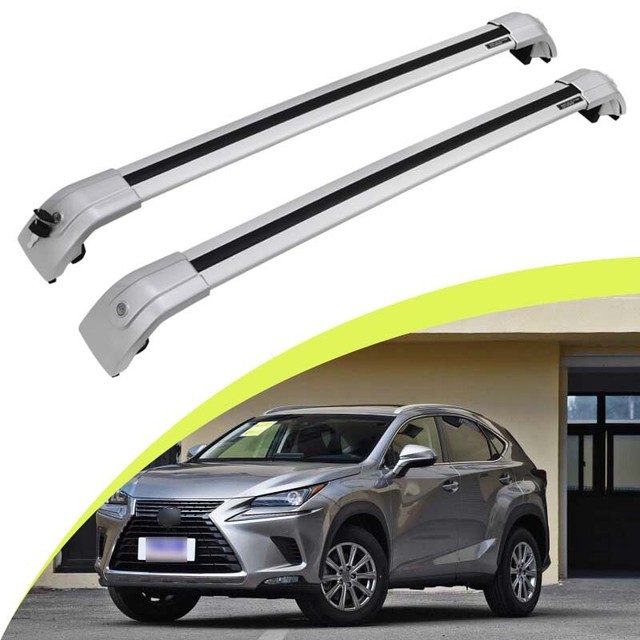 Silver Lockable Cross Bar For Lexus NX 20152020 Baggage Roof Rack Rail