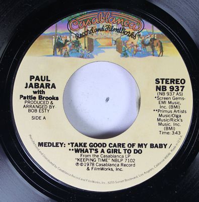 Soul 45 Paul Jabara With Pattie Brooks - Medley: Take Good Care Of My Baby/What'
