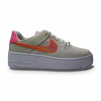 Womens Nike Nike AF1 Sage low - CV3036 001 - Light bone Hyper Crimson | eBay
