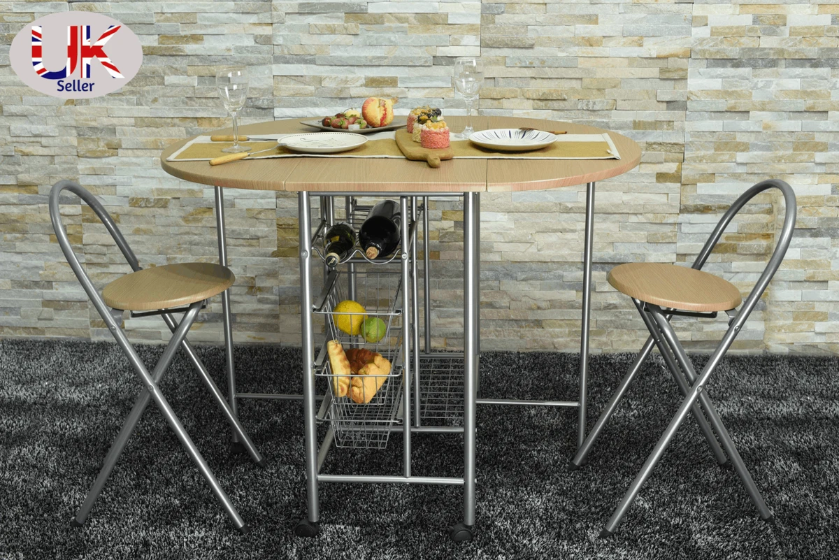 Folding table and two chairs sales