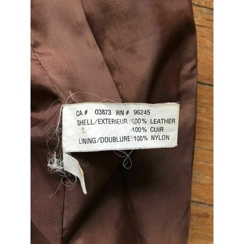 Hechter Jeans Men's Brown Leather Button Down Jacket Brown Small - Picture 8 of 11