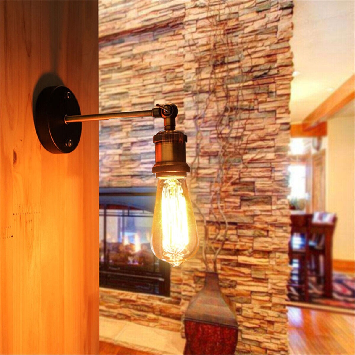 LEDSone Wall Lights Indoor White Metal E27 Modern Wall Sconce Lighting Easy To Install Industrial Lamp For Living Room, Bedroom, Kitchen, Hall, Bar, Restaurants, Coffee Shop - View #2