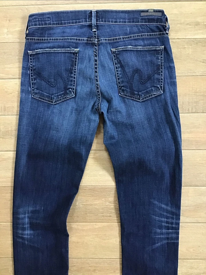 Jeans Citizens Of Humanity pierna ajustada AVEDON tiro bajo azul denim W27 x L32 (5) Foto 3 de 4