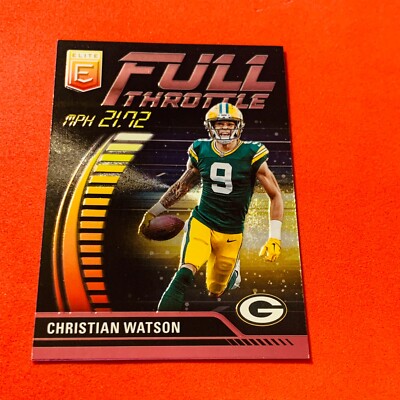 Christian Watson .. PINK FULL THROTTLE .. Packers .. 2023 Elite INSERT FT-CW