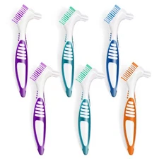 6 Pcs Denture Brush Set for False Teeth, Denture Toothbrushes with Double