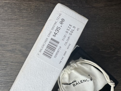 Balenciaga Gold BB Pin Earrings New In Box. Dust Bag Included - Picture 10 of 12